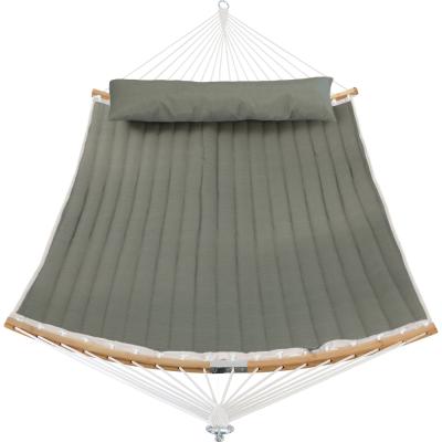 China Wholesale Customized Modern Bamboo Hammock Bed Bend Patio Garden Swing With Pillow Hanging Hammock Outdoor for sale