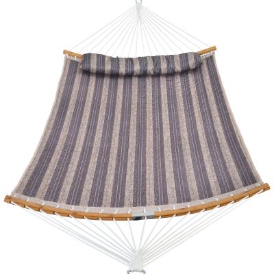 China Modern Custom Cotton Bed Outdoor Patio Garden Manufacturer Portable Hanging Folding Bend Stitched Hammock for sale