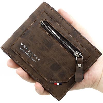 China Luxury Men Wallet PU Leather Short Clip Coin Bag Multifunctional Zipper Small Money Purses Grab Money Clip Men Wallet for sale