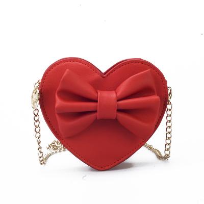 China Others Children Shoulder Bag Love Heart Leather Kids Girl Coin Purse Handbags for sale