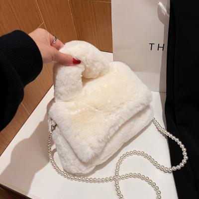 China 2023 Designer Faux Fur Ladies Handbags Plush PORTABLE Cross Purses and Handbags - Body Shoulder Bag Women for sale