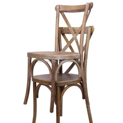 China Solid Wood Antique Wedding and Event Chair Sunzo Cross Furniture Cross Back Chair SZ-6101 for sale