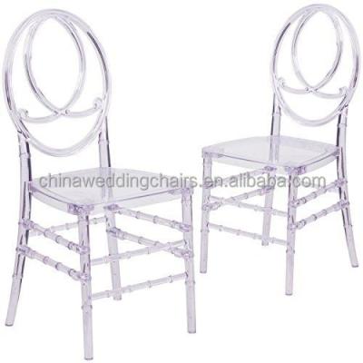 China Modern Resin Ice PC Clear Transparent Phoenix Chair For Wedding for sale