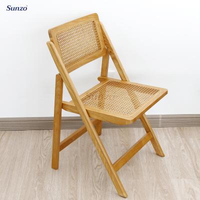 China Vintage Wedding Foldable Folding Rattan Chair Wholesale Chair for sale