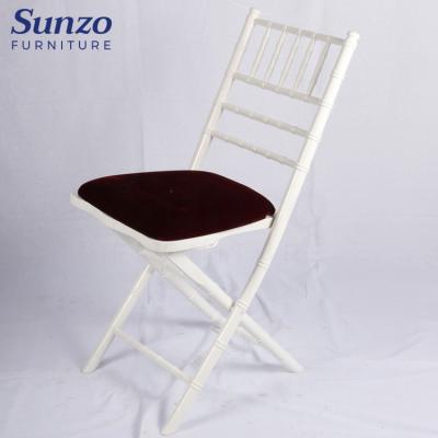 China Used Solid Wood White Wood Wedding Folding Chairs Chiavari Chair for sale