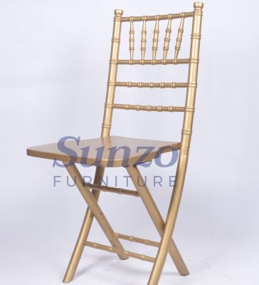 China Easy-carry White Wooden Folding Chair Folding Chiavari Chair for sale