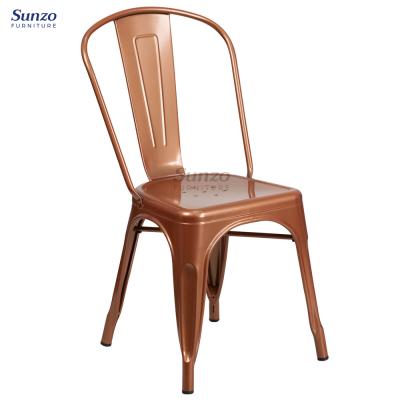 China Hotel Stackable Industrial Dining Chair Metal Chair Industrial Cafe Bistro Dining Chair for sale