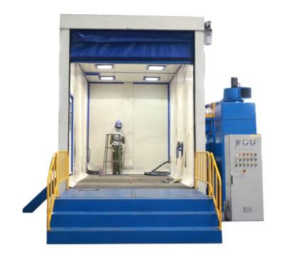 China Air blast molding part / 40ft sand blasting booth containers with mechanical recovery system for sale