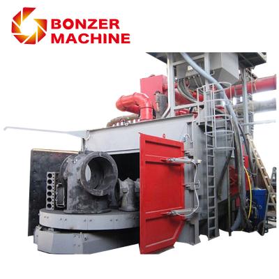 China Factory Plant Trolley Turntable Type Steel Plate And Section Shot Blasting Machine And Painting Machine for sale