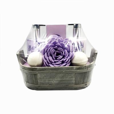 China BODY Wholesale Private Label Travel Lavender Flower Body Perfume Portable Bath Spa Gift Set For Women for sale