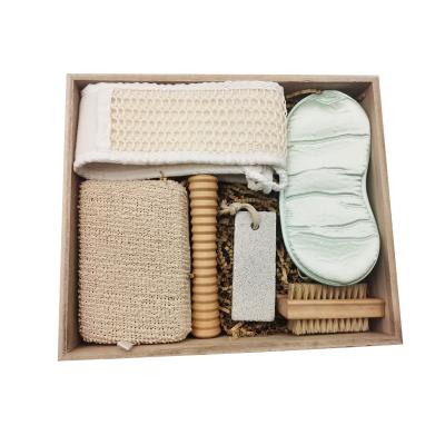 China BODY High Quality Custom Promotional Eco-Friendly Bathroom Bath Shower Hand Made Wooden Gift Set 2021 for sale