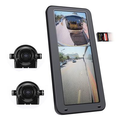 China Waterproof Truck 12.3 Inch Wireless Kit Car Rear View Mirror Monitor With 2 Camera for sale