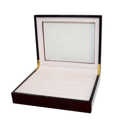 China Handmade Custom Design Piano Cherry Lacquer Finish Luxury Wooden Cufflink Box for sale