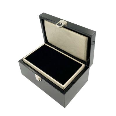 China New Piano Design Black Handmade Lacquer Finish Blocking Radio Wave Wooden Gift Box For Car Key Japan Market for sale