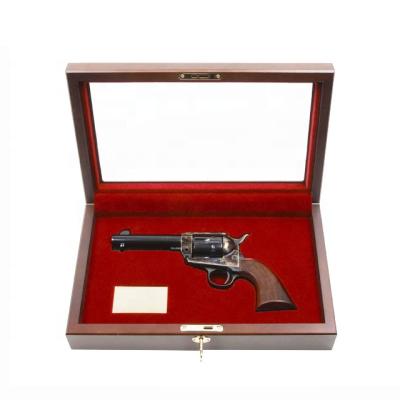 China Handmade Luxury Solid Mahogany Wood Firearm Gift Storage Box for sale