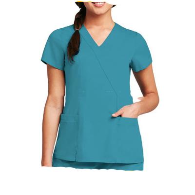 China Satin Fashion Short Sleeve Nurse Uniform Medical Hospital Uniform for sale