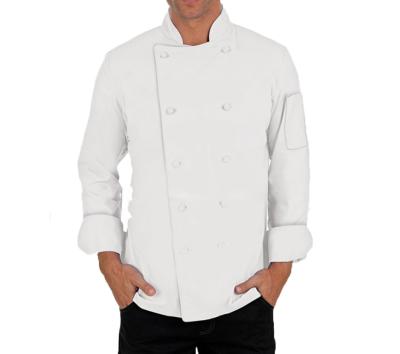 China Anti-static fashionable white custom logo chef restaurant uniforms for sale