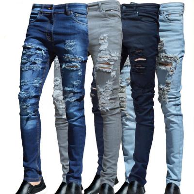 China New Style Breathable Custom Color Cotton Mens Skinny Ripped Jeans 100% for sale