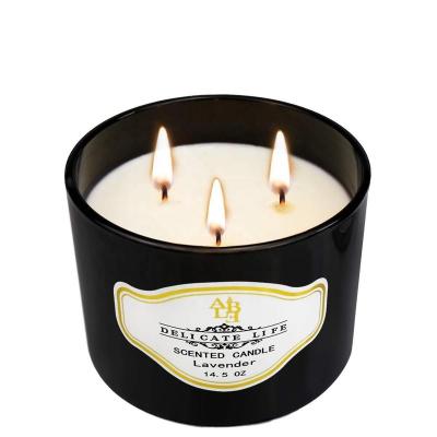 China Birthdays Aromatherapy Candles 100% Natural Soy Wax Bath & Body Shops Private Label Scented 3 Wick Candles for sale