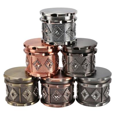 China Durable Smoke Custom Herbal Grinder 60mm 4 Layers Premium Tobacco Smoking Grinder Zinc Metal Accessories for sale