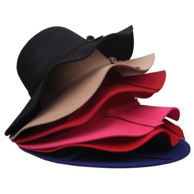 China Wholesale High Quality Comfy Unisex Dome Felt Wide Brim Fedora Hats for sale