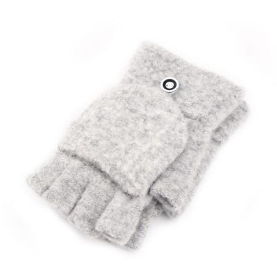 China Fashion Soft Winter Mohair Warm Lady Fingerless Knitted Gloves With Blanket for sale