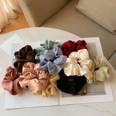 China Wholesale 2021 Fashion Customize Big Elastic Hair Bands Silk Scrunchies for sale