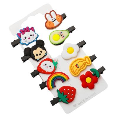 China Fashion 10 Pcs Per Set Fashion Children Cartoon Soft Hairpin Accessories For Girls Toddles for sale