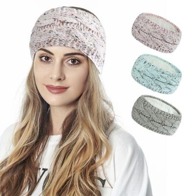 China Winter Warm Women's Headband Fashion Girls Knitted Elastic Hair Accessories Soft Comfortable for sale