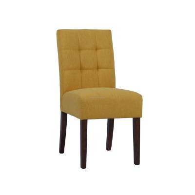 China High Quality Hot Sale Modern Amazon Room Furniture Luxury Designed Restaurant Wood Upholstered Canvas Fabric Adorned Back Dining Chair for sale