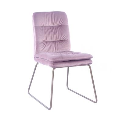 China High Quality Nordic Room Furniture Restaurant Velvet Fabric Metal Legs Wooden Upholstered Dining Chair for sale