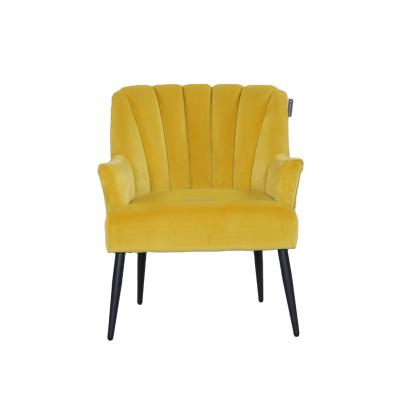 China Wholesale Modern Factory Modern Hotel Accent Chair Leisure Styling Yellow Comfortable Chair With Metal Legs for sale