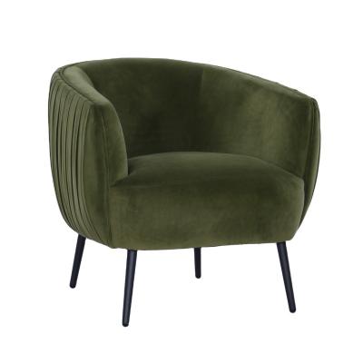 China High Quality Contemporary Tufted Lounger Fabric Living Room Leisure Accent Metal Base Chair for sale