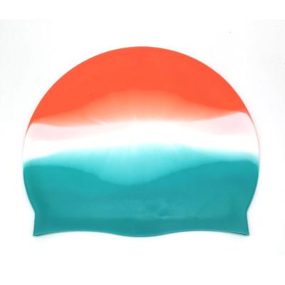 China Waterproof Durable ZLF Adult Junior Swimming Hats Mixed Color Customized Logo Printing Comfortable Waterproof Silicone Swim Caps CP-1 for sale