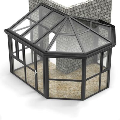 China Luxury Glass Solarium Roof Aluminum Alloy Sunroom Winter Profile for sale