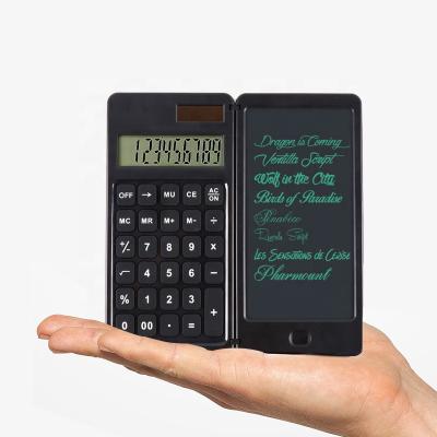 China 2021 New Arrivals Education Portable Dual Power Solar LCD Display Writing Tablet 10 Digit Folding Notepad Calculator for sale