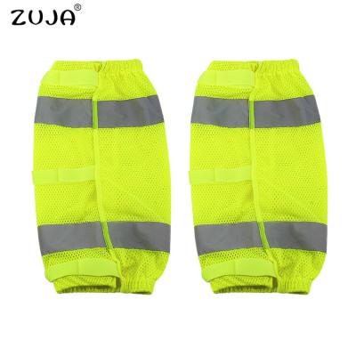 China Road Racing/Construction ZUJA Labor Factory Safety Visibility Reflective Accessories High Covers Mesh Leg Gaiters for sale