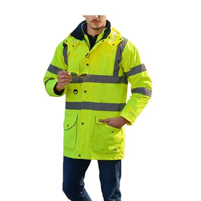 China ZUJA Logo Print Hi-Vis Lime Class 3 Waterproof Clothing Reflective Traffic Reflective Jacket for sale