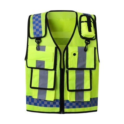 China Public Safety Multi Functions ZUJA Multi Functional Riding Guard High Visibility Safety Vest for sale