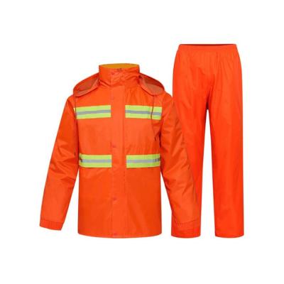 China ZUJA Rainsuit High Visibility Orange Raincoat Windproof Construction Safety Raincoat for sale