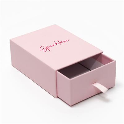 China Recyclable Luxury Custom Logo Wigs Hair Extensions Stain Packaging Gift Box Pink Sliding Drawer Box With Ribbon for sale