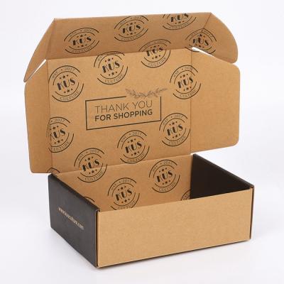 China Biodegradable Custom Plain Black Logo Printed Shipping Cardboard Corrugated Cardboard Mailer Box for sale