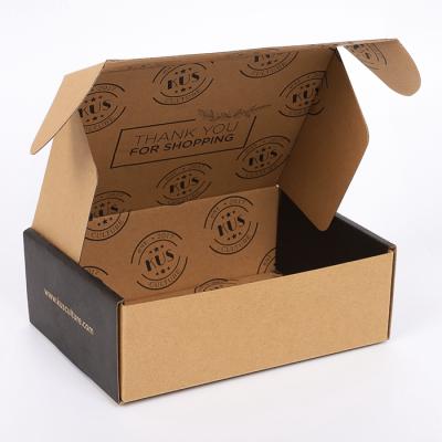 China Eco Friendly Biodegradable Recyclable Packaging Corrugated Cardboard Folding Shipping Boxes Custom Logo Printed Kraft Paper Mailer Box for sale