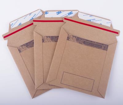 China Wholesale Custom Thick Stay 250gsm Brown Kraft Paper Flat Printed Mailer Mailing Envelope Bags With Adhesive Tape for sale