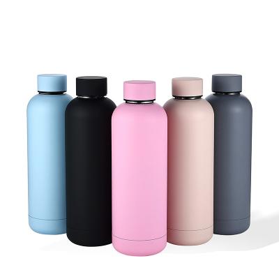 China PORTABLE Double Wall Vacuum Insulated Thermal Mouth Standard Water Bottle Stainless Steel Paint Gym Rubber Bottle for sale