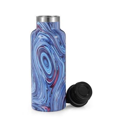 China Amazon eco logo stainless steel sustainable vacuum insulated flask water bottle with handle lid for sale