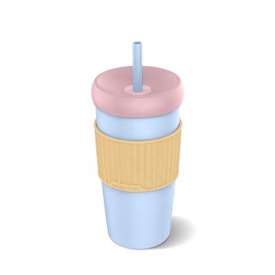 China 2022 New Sustainable Shape 20oz Stainless Steel Double Wall Insulated Beer Straw Tumbler With Straw Lid For Bubble Tea for sale