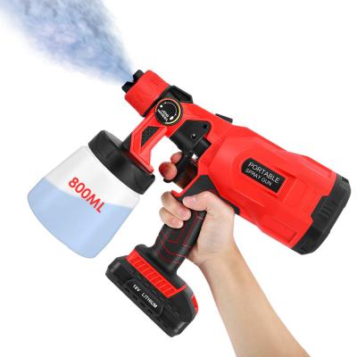 China Home Electric Powerful Dual Paint Sprayer Portable Cordless Spray Gun 3 Nozzles Batteries for sale