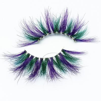 China Multi Color Options Party Eyelashes Makeup New Trend Lashes Colorful Faux Mink Colored Lashes for sale