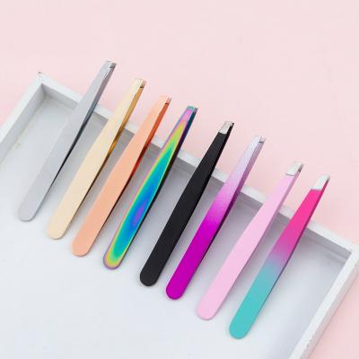 China Private Label Wick Tweezers Eyebrow False Eyelash Stainless Tweezers Easy To Use for sale